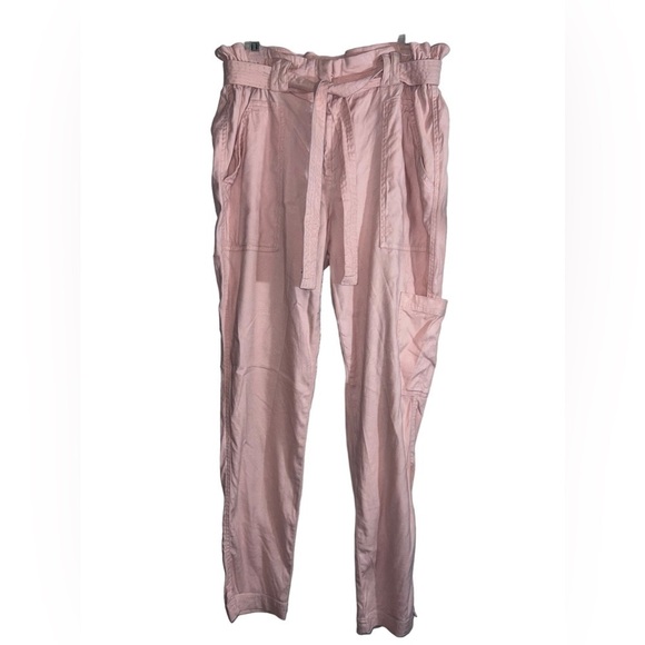 Anthropologie ELEVENSES Romy Paper Bag Waist Linen Blend Pants Pink Sz S - Picture 3 of 15